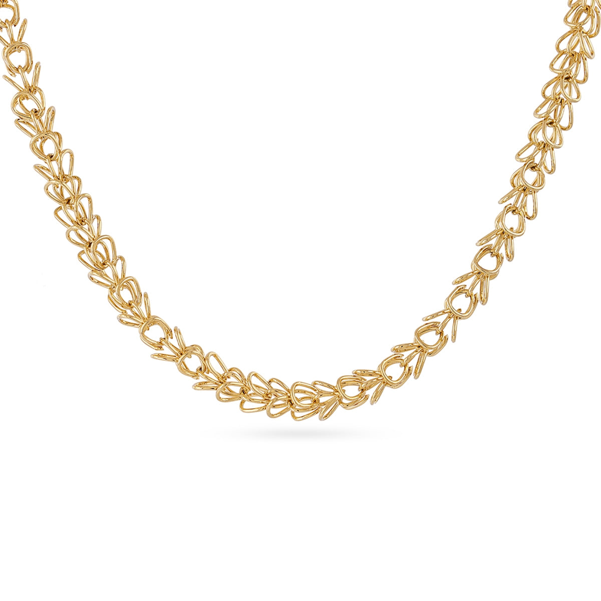 Collar de Eslabones Conectados en Dorado, bisutería de acero de la colección Essentials — Tiendas Via Vai Estepona