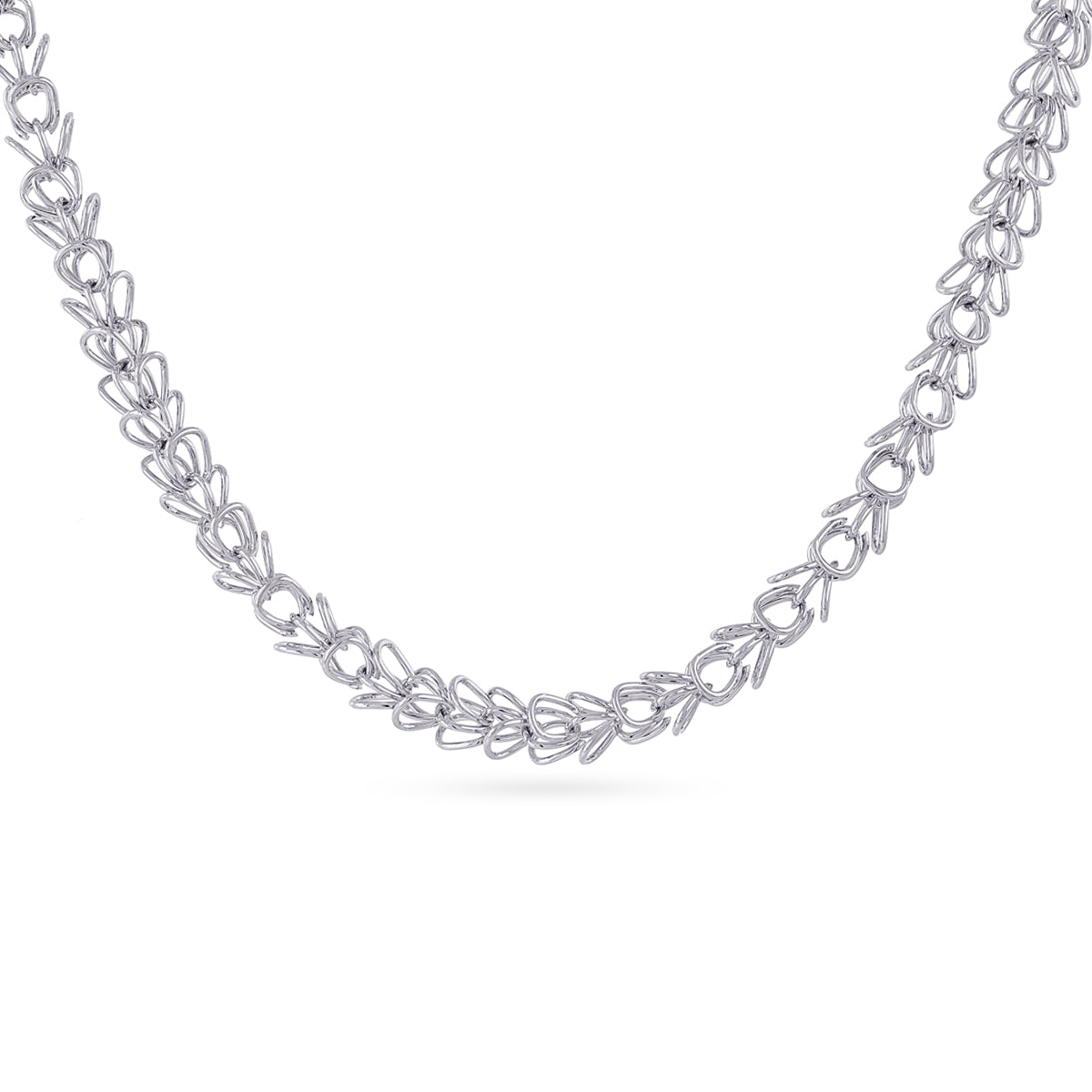 Collar de Eslabones Conectados en Plateado, bisutería de acero de la colección Essentials — Tiendas Via Vai Estepona