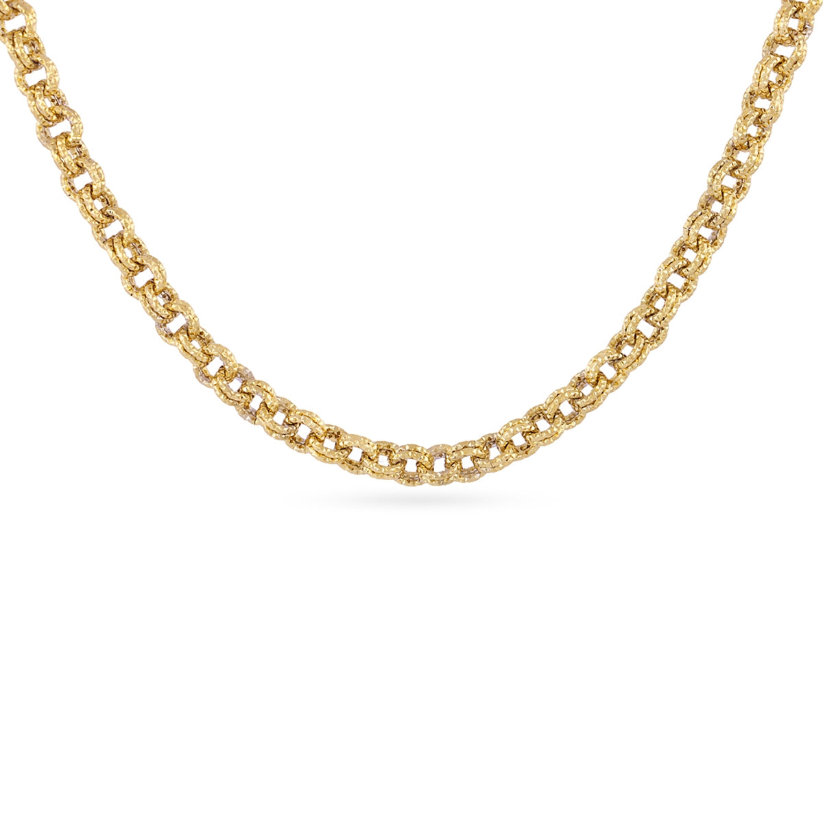 Collar Essentials Cadena Texturizada en Dorado, bisutería de acero de la colección Essentials — Tiendas Via Vai Estepona