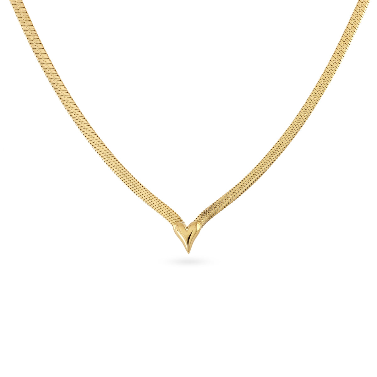Collar Essentials Punta Corazón en Dorado, bisutería de acero de la colección Essentials — Tiendas Via Vai Estepona