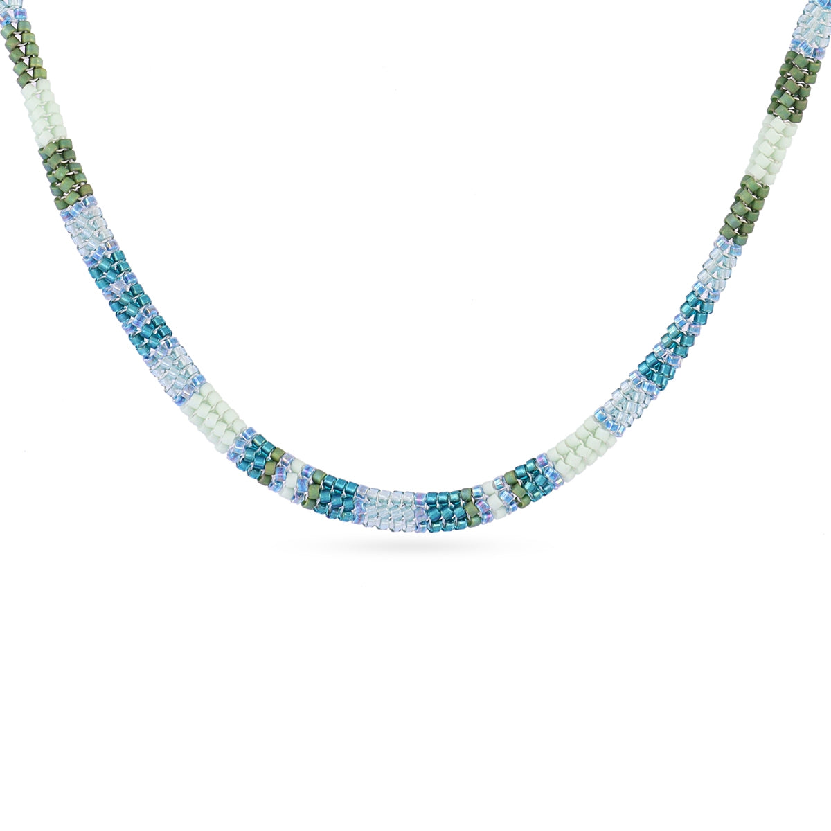 Collar Extensible Miyuki Geométrico Multicolor en Turquesa, bisutería de acero de la colección Sand Dust — Tiendas Via Vai Estepona