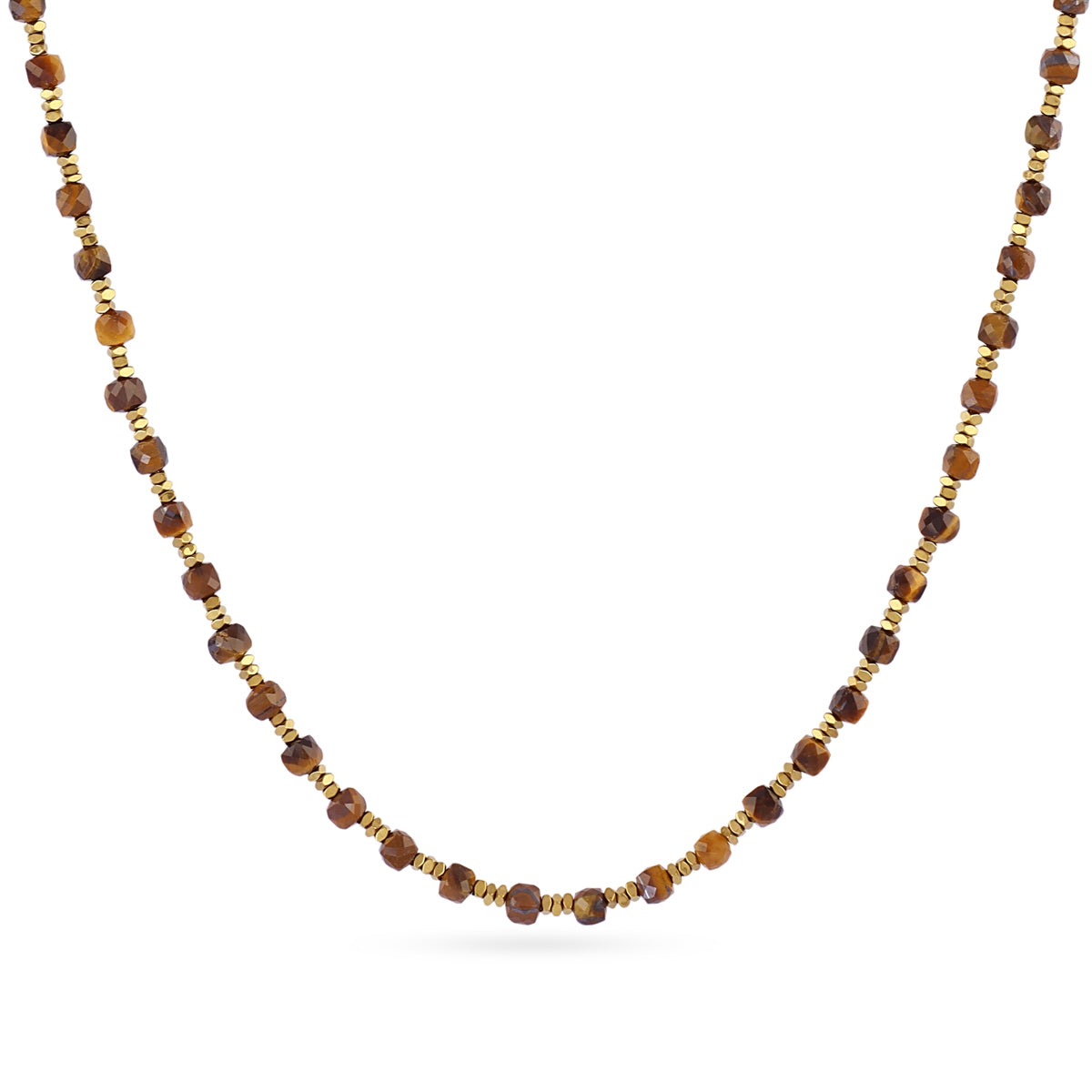 Collar Extensible Spirit con Piedras Facetadas en Café, bisutería de acero de la colección Sand Dust — Tiendas Via Vai Estepona