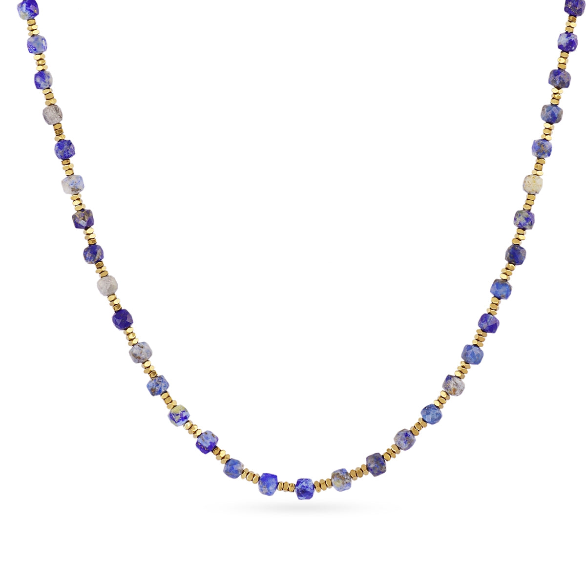 Collar Extensible Spirit con Piedras Facetadas en Azul, bisutería de acero de la colección Sand Dust — Tiendas Via Vai Estepona