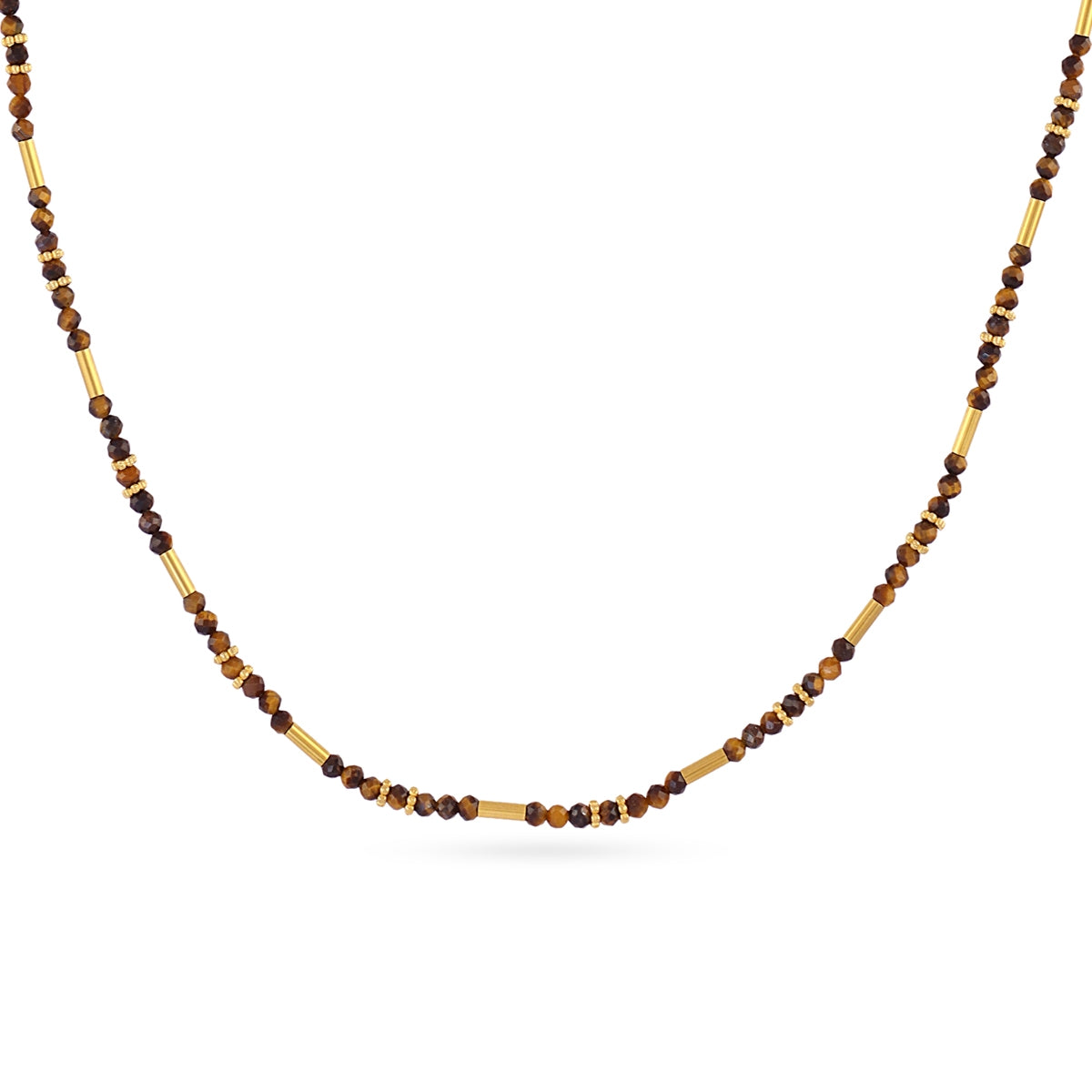 Collar Extensible Spirit Tubos Dorados en Café, bisutería de acero de la colección Sand Dust — Tiendas Via Vai Estepona