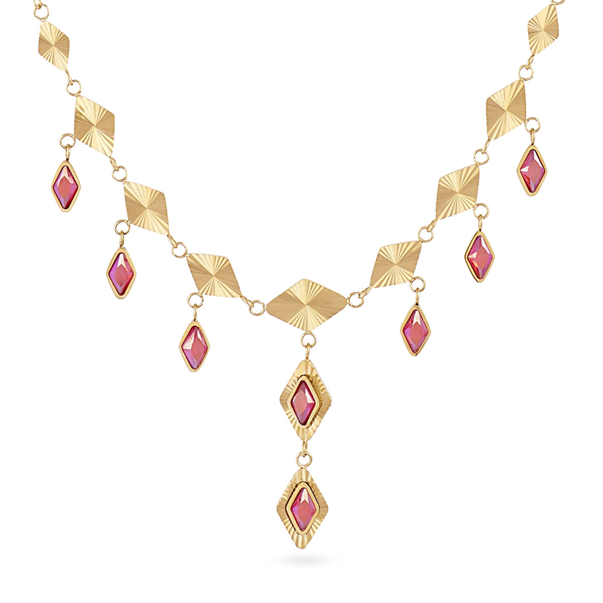 Collar Prisma Festón en Rosa, bisutería de acero de la colección Sunflowers — Tiendas Via Vai Estepona