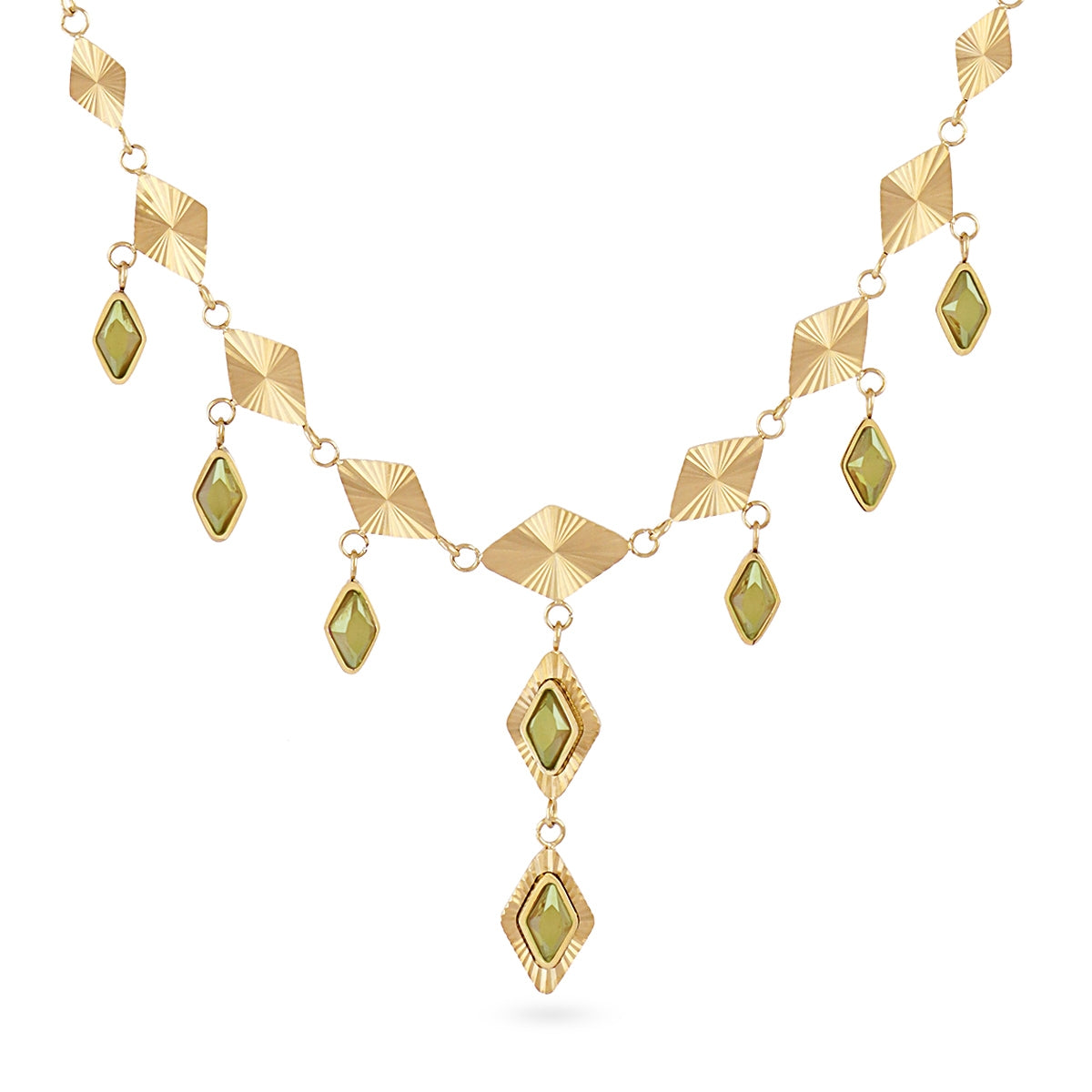 Collar Prisma Festón en Verde, bisutería de acero de la colección Sunflowers — Tiendas Via Vai Estepona