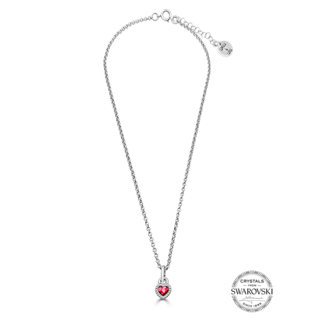 Collar "Amor" Plata color rojo