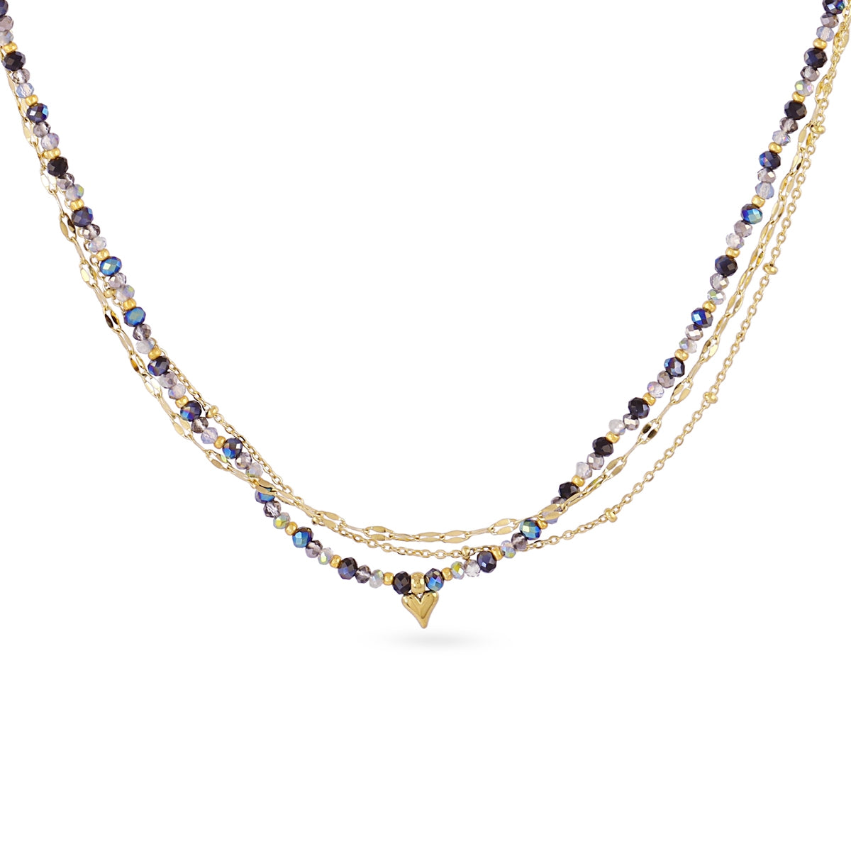 Collar Spirit Multicadenas Finas en Negro, bisutería de acero de la colección Sand Dust — Tiendas Via Vai Estepona
