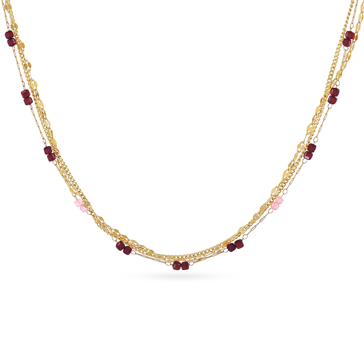 Collar Spirit Piedras Muticolor en Rosa, bisutería de acero de la colección Sand Dust — Tiendas Via Vai Estepona