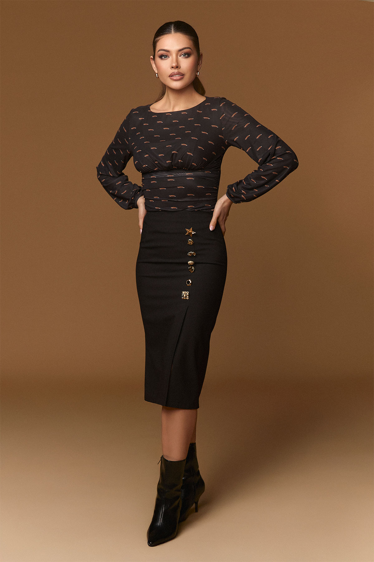 Falda Golden de Minueto – tienda de ropa de mujer en Estepona, Costa del Sol