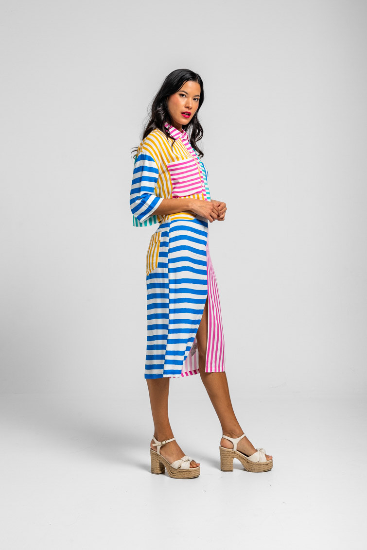 Falda Midi Jeans de rayas combinadas - Dolce vita Lolina - Imagen 2