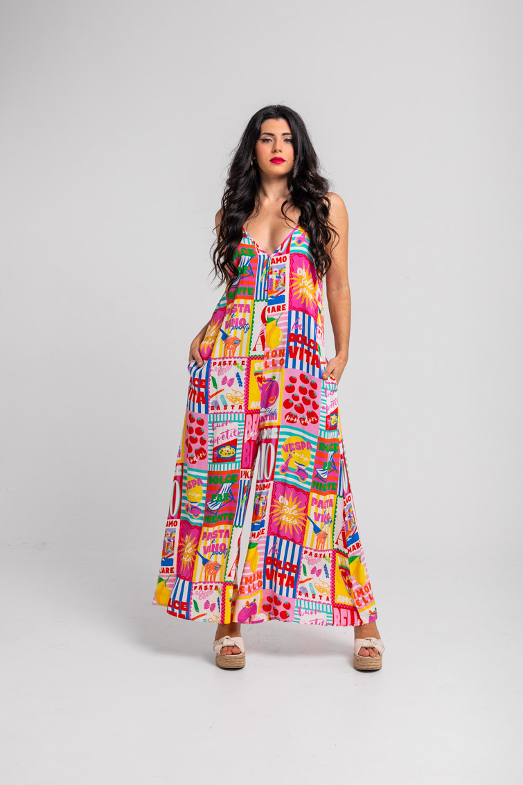 Mono lencero de estampado collage italiano - Dolce Far Niente Lolina