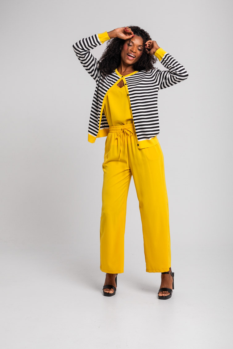 Pantalón fluido jogging amarillo - La Faraona Lolina