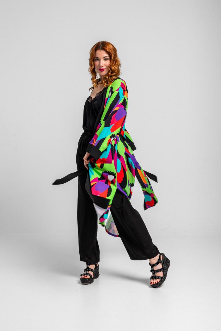 Pantalón fluido jogging verde de loros - Al Loro Lolina - Imagen 2