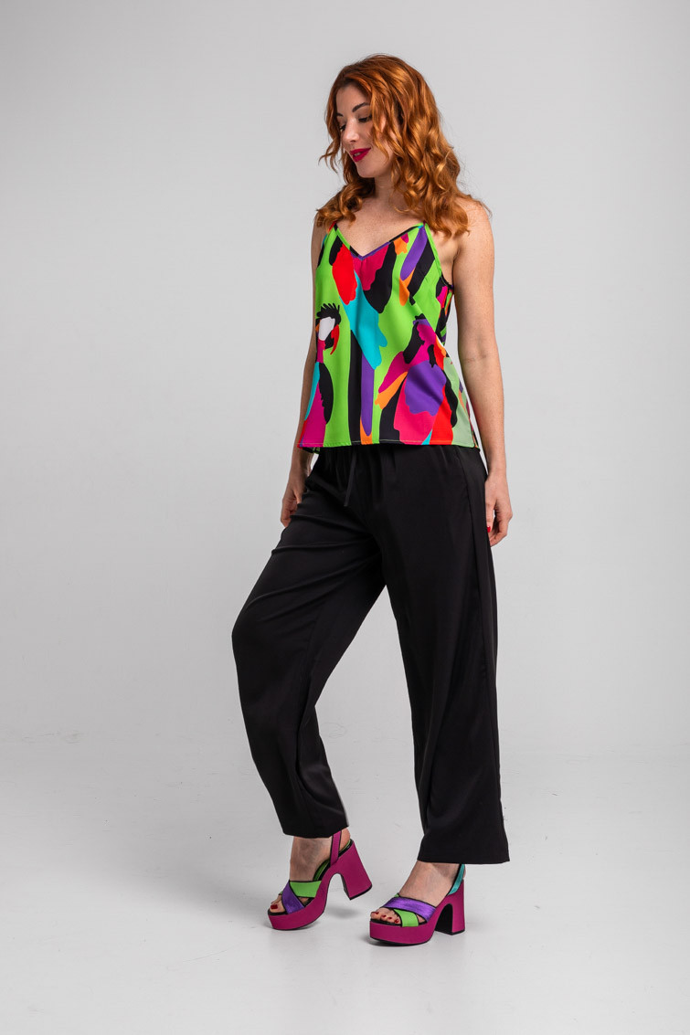 Pantalón fluido jogging verde de loros - Al Loro Lolina - Imagen 3