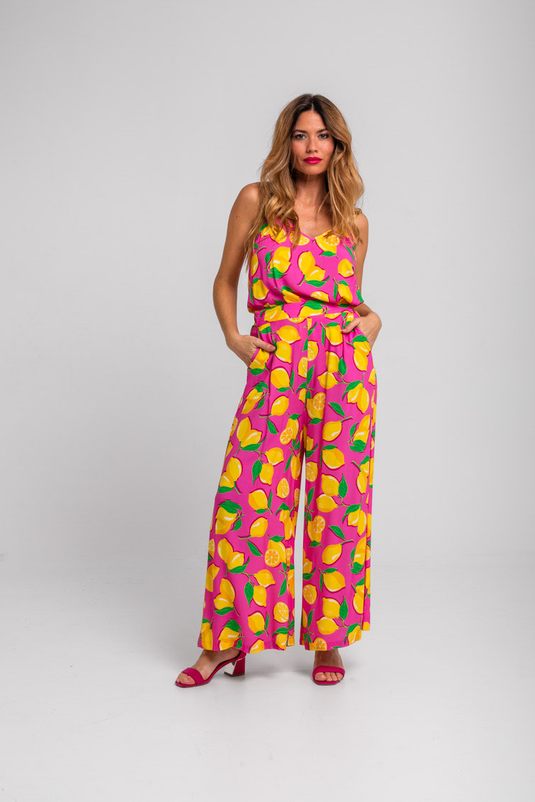 Pantalón fluido rosa de limones - Limoncello Lolina - Imagen 5