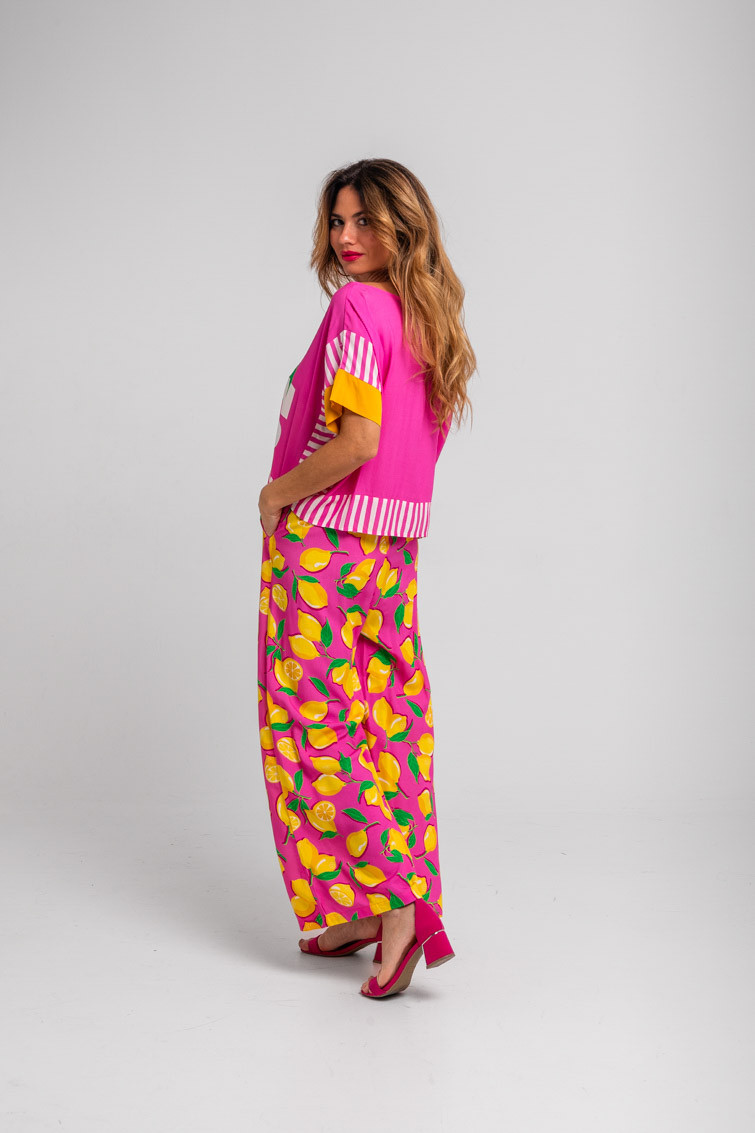 Pantalón fluido rosa de limones - Limoncello Lolina - Imagen 9