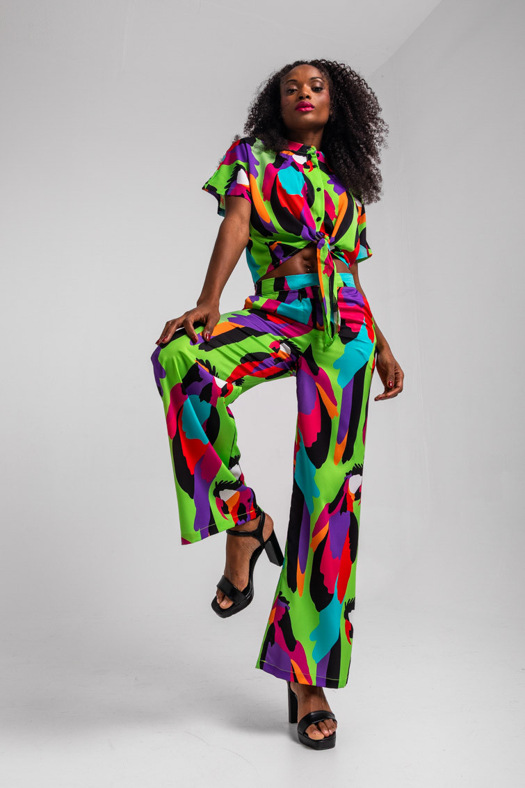 Pantalón Sastre verde de loros - Al Loro Lolina