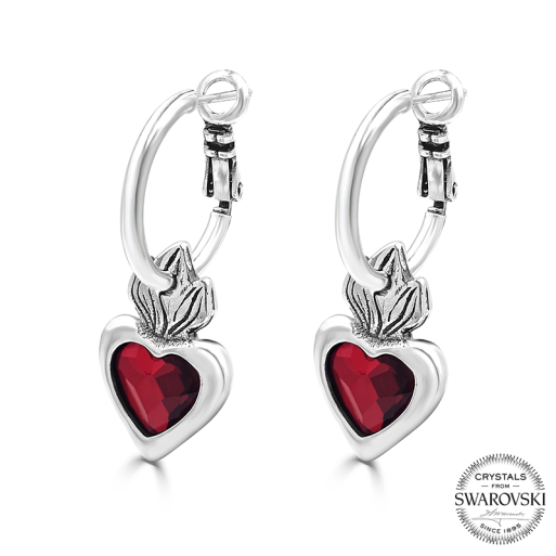 Pendientes Aro "Cuore Sacro" PLATA