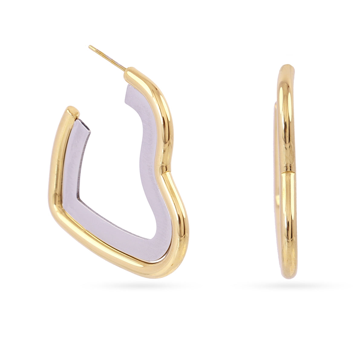 Aros Essentials Corazón Mix Metálico en Combinado metalizado, bisutería de acero de la colección Essentials — Tiendas Via Vai Estepona