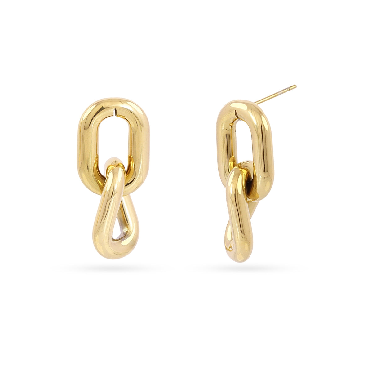 Pendientes Essentials Doble Nudo en Dorado, bisutería de acero de la colección Essentials — Tiendas Via Vai Estepona