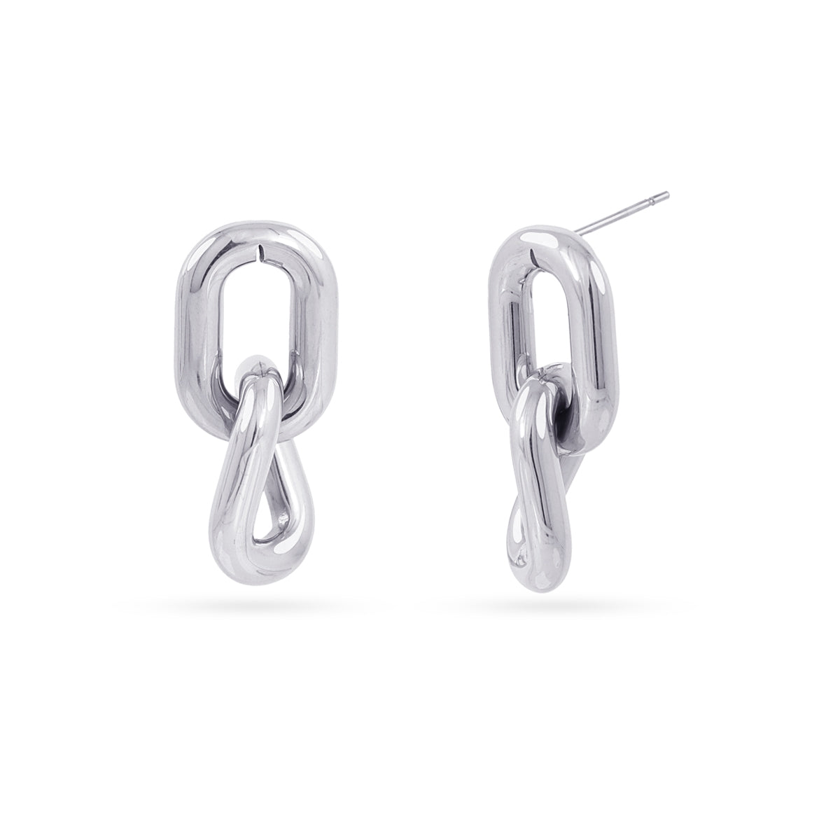 Pendientes Essentials Doble Nudo en Plateado, bisutería de acero de la colección Essentials — Tiendas Via Vai Estepona