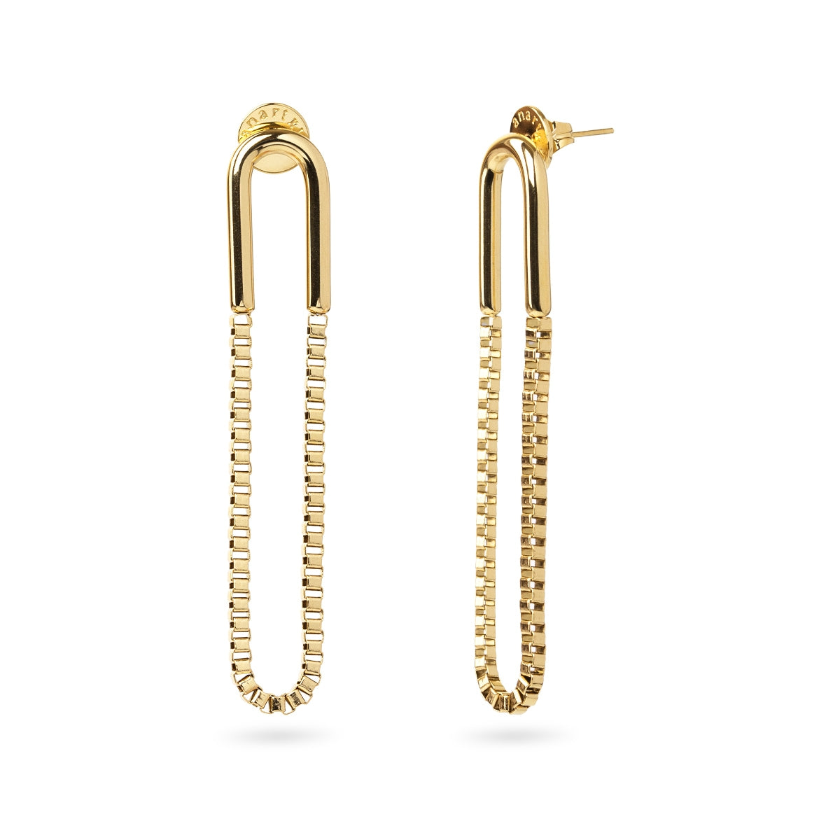 Pendientes Essentials Eslabón en Dorado, bisutería de acero de la colección Essentials — Tiendas Via Vai Estepona
