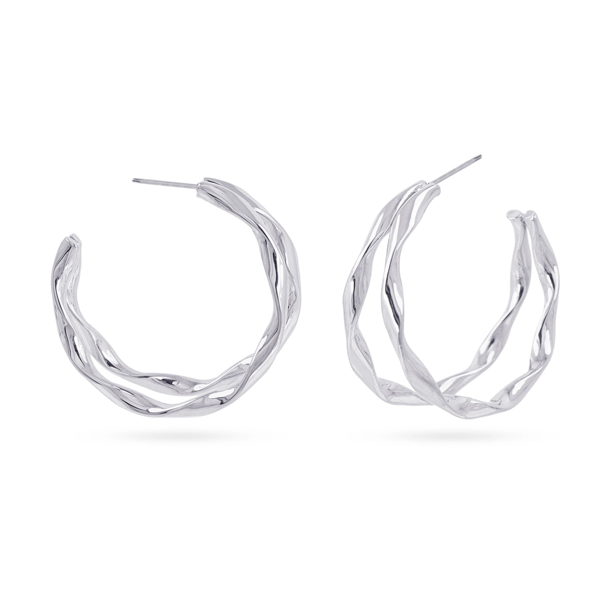 Pendientes Essentials Filo en Plateado, bisutería de acero de la colección Essentials — Tiendas Via Vai Estepona