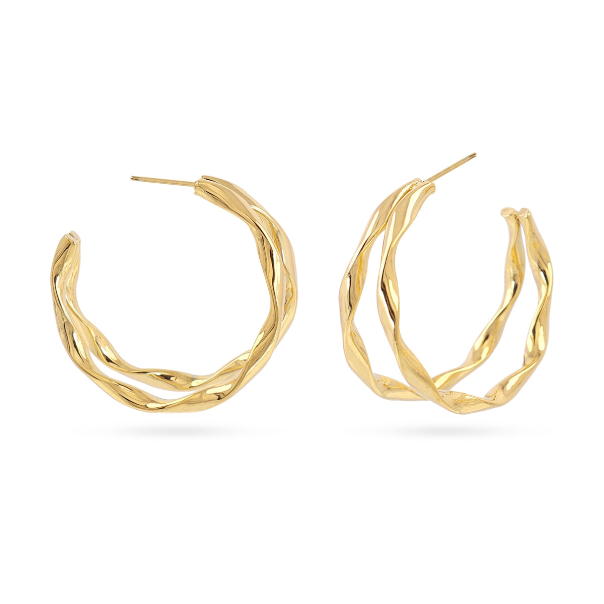 Pendientes Essentials Filo en Dorado, bisutería de acero de la colección Essentials — Tiendas Via Vai Estepona
