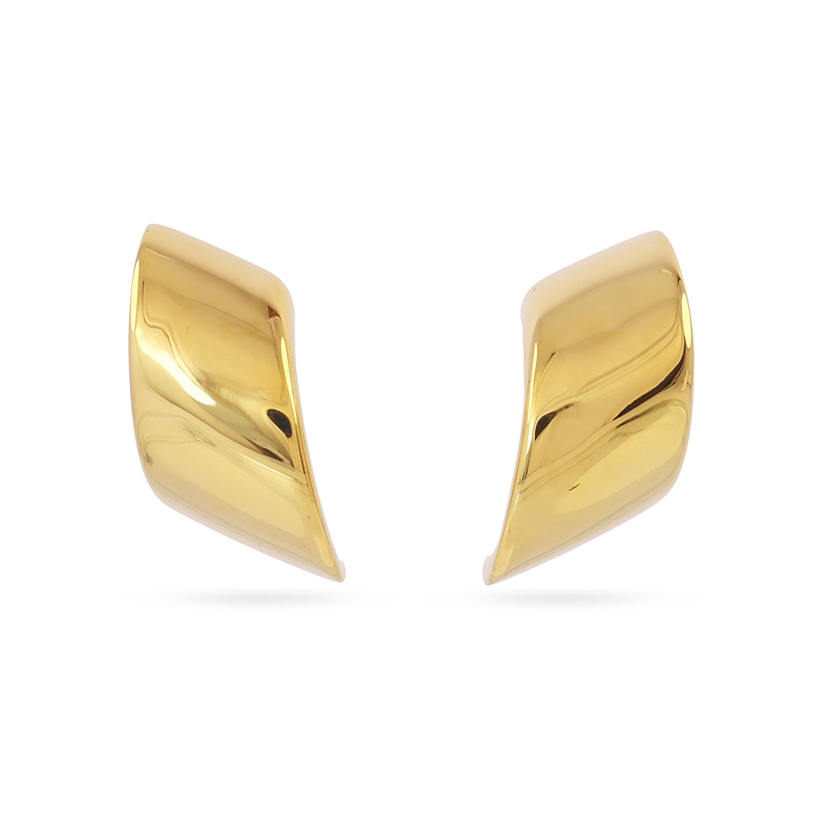 Pendientes Essentials Ondas en Dorado, bisutería de acero de la colección Essentials — Tiendas Via Vai Estepona