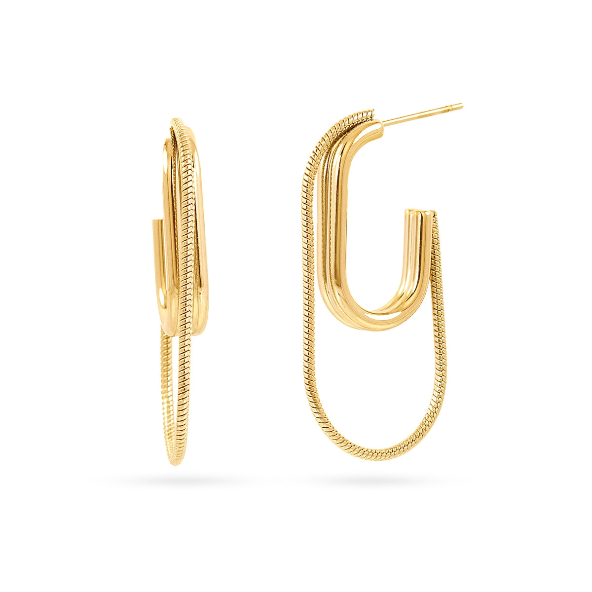 Pendientes Essentials Oval en Dorado, bisutería de acero de la colección Essentials — Tiendas Via Vai Estepona