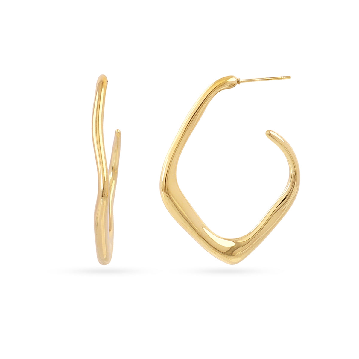 Aros Essentials Square en Dorado, bisutería de acero de la colección Essentials — Tiendas Via Vai Estepona