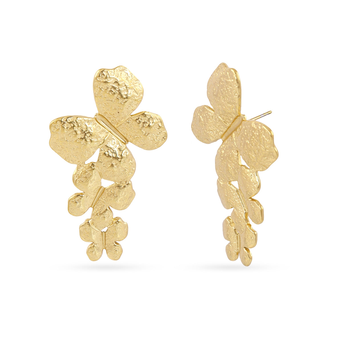 Pendientes Largos Essentials Mariposas en Dorado, bisutería de acero de la colección Essentials — Tiendas Via Vai Estepona