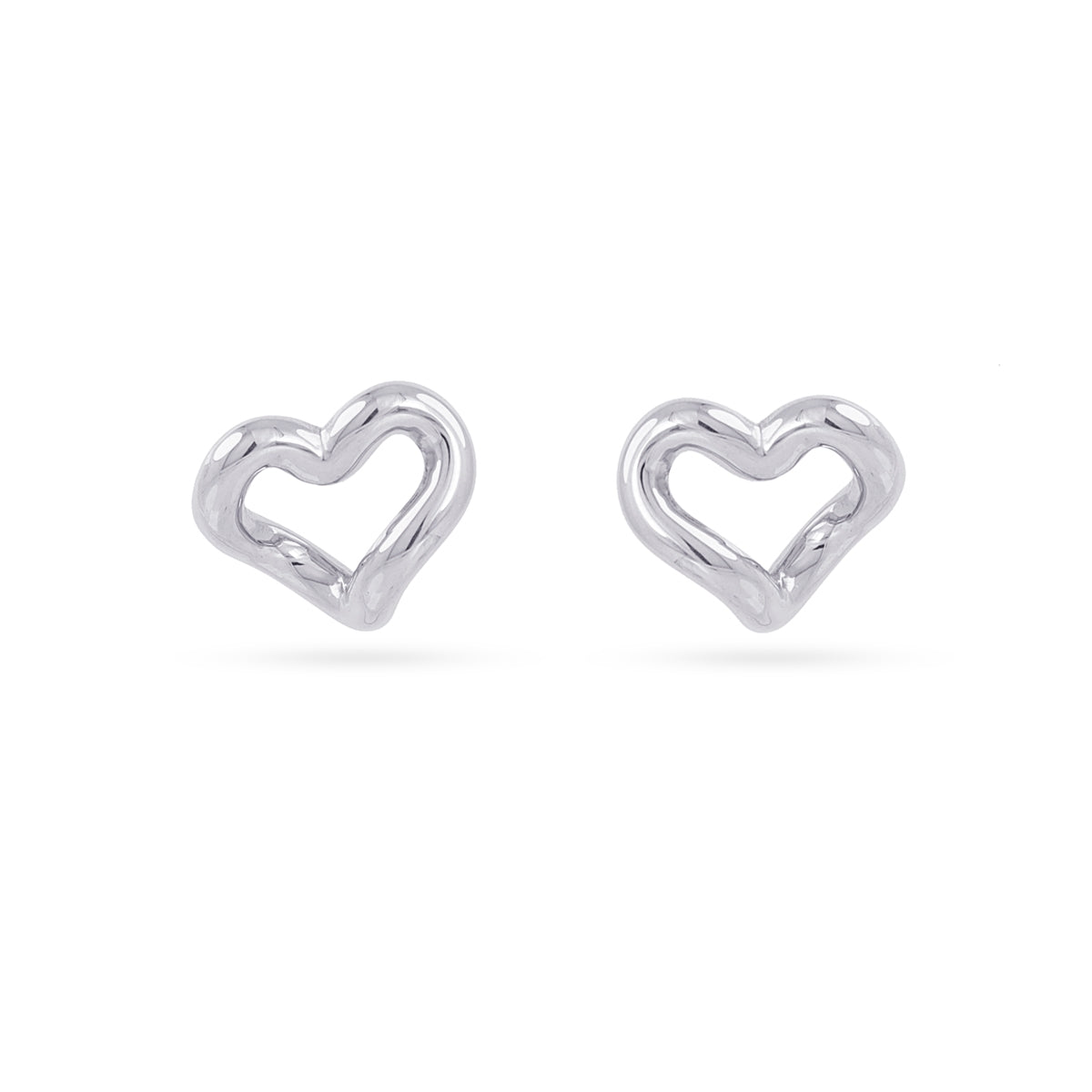 Pendientes Mini Essentials Corazón Relieve en Plateado, bisutería de acero de la colección Essentials — Tiendas Via Vai Estepona