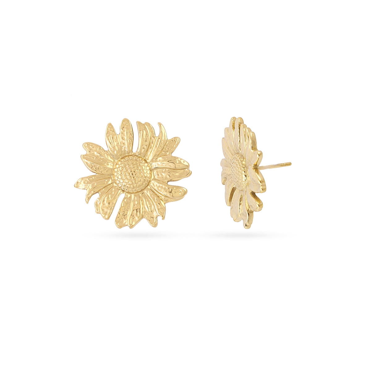 Pendientes Mini Essentials Flor Margarita en Dorado, bisutería de acero de la colección Essentials — Tiendas Via Vai Estepona