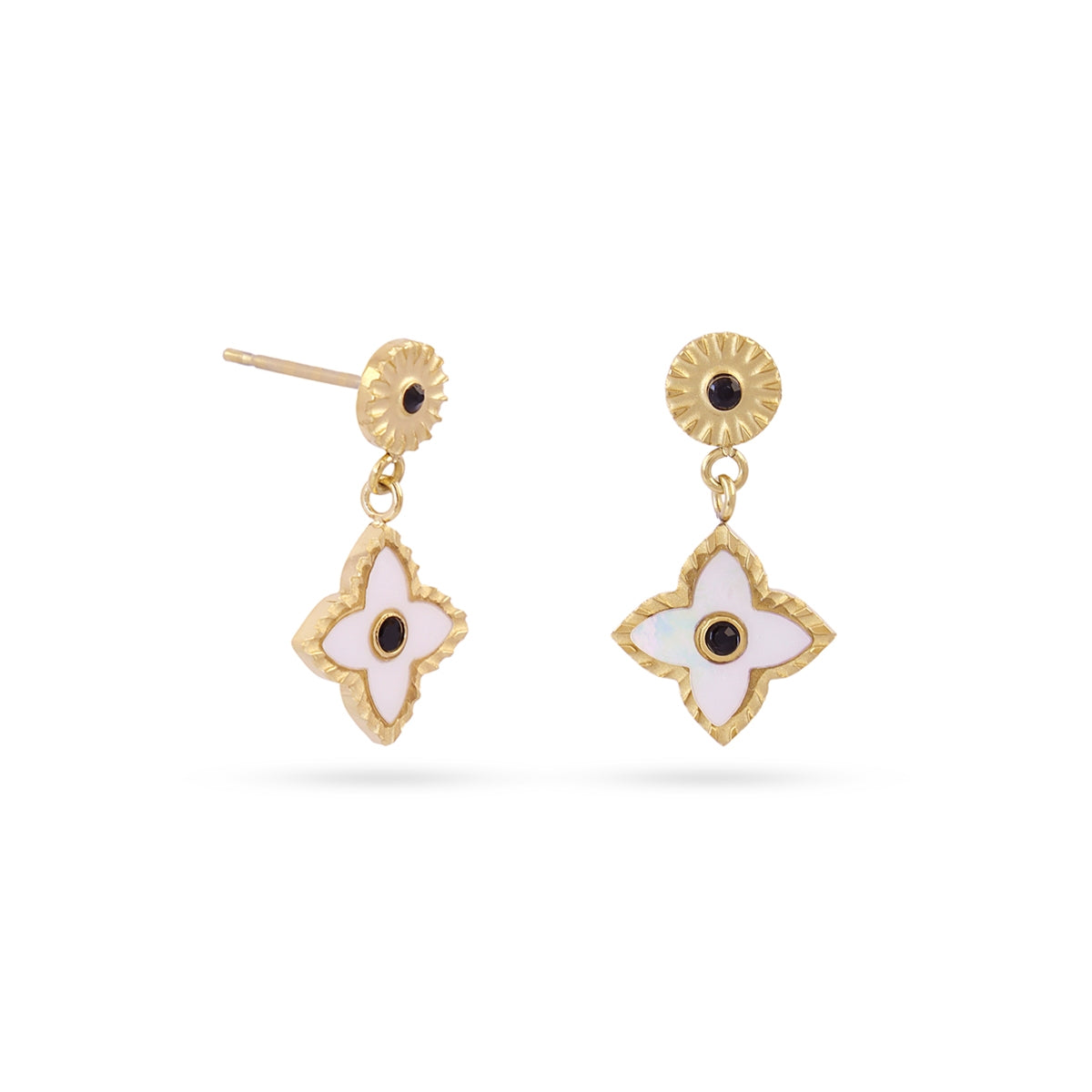 Pendientes Mystic Stellata en Blanco, bisutería de acero de la colección Astros — Tiendas Via Vai Estepona