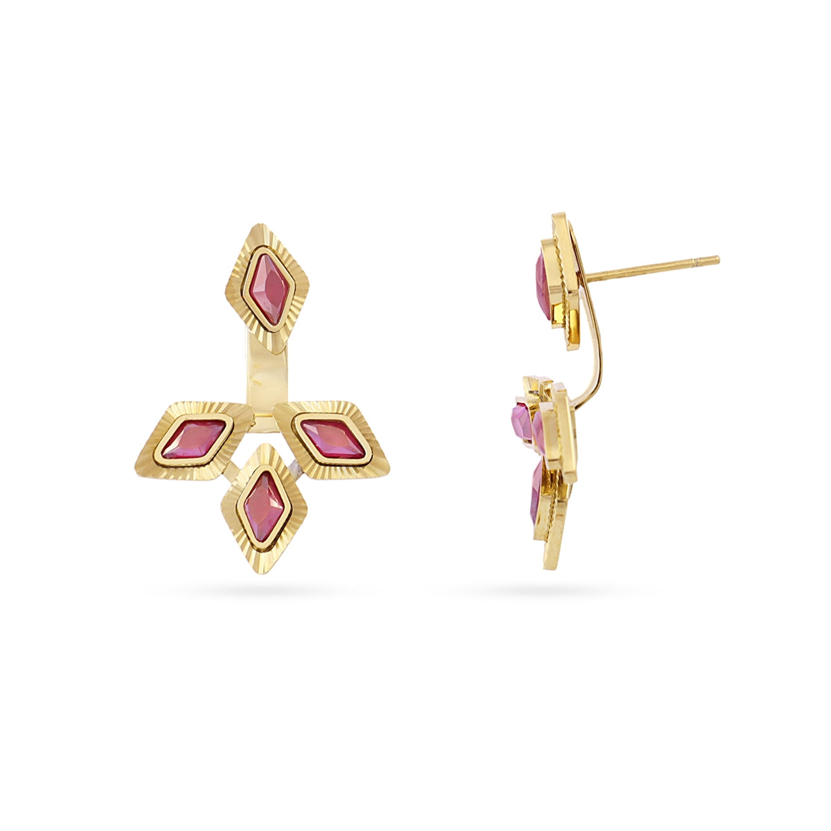 Pendientes Prisma Flor en Rosa, bisutería de acero de la colección Sunflowers — Tiendas Via Vai Estepona