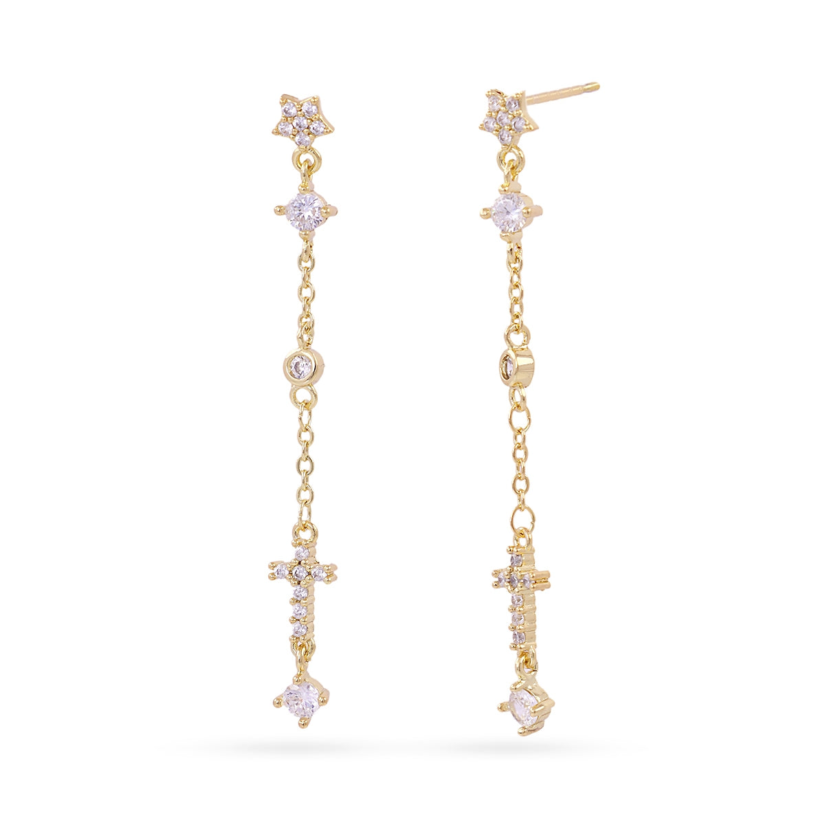 DPE478 ZIRCONIA SHINE SS26 PENDIENTES MODELO 9 - Colección  ZIRCONIA D