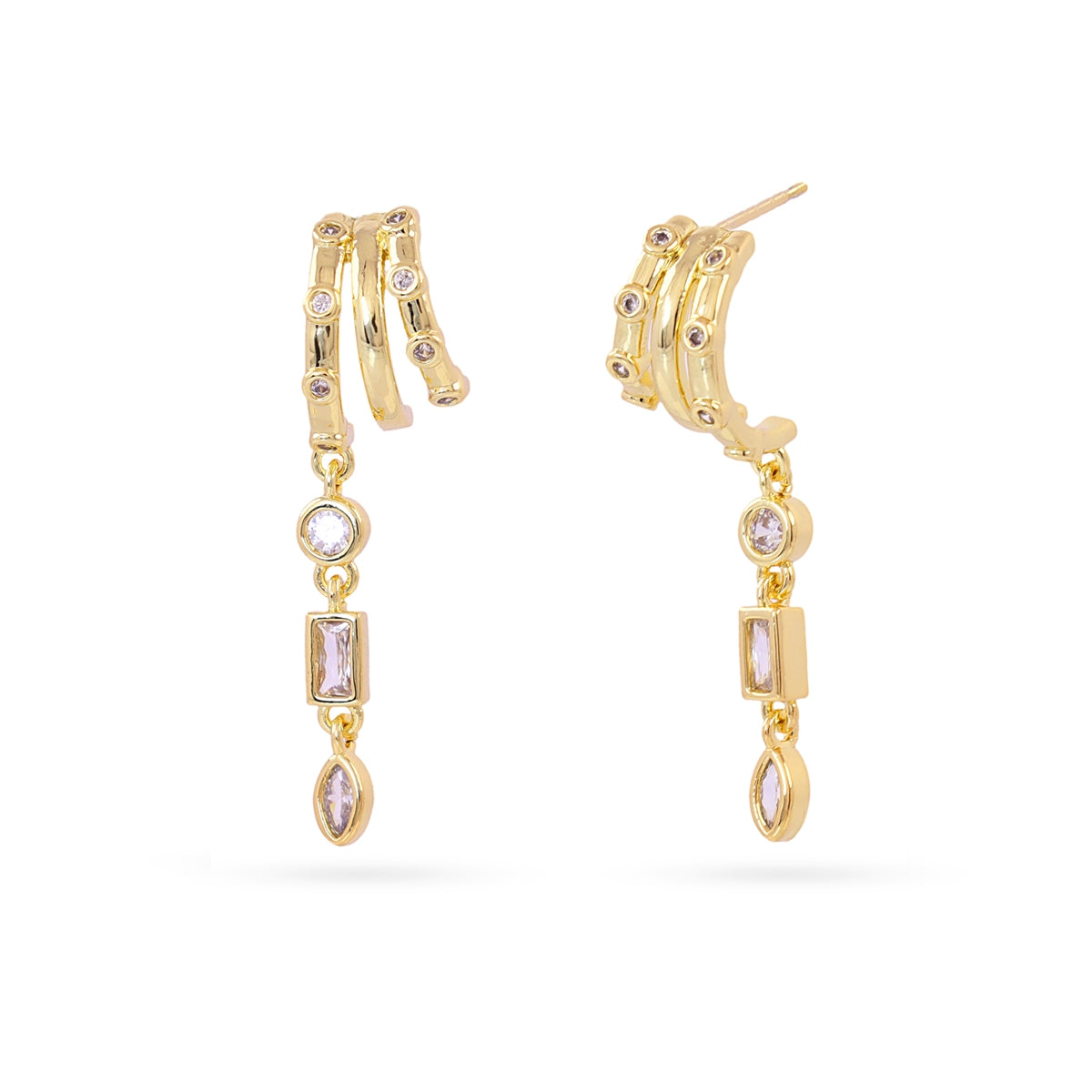 DPE476 ZIRCONIA SHINE SS26 PENDIENTES MODELO 7 - Colección  ZIRCONIA D