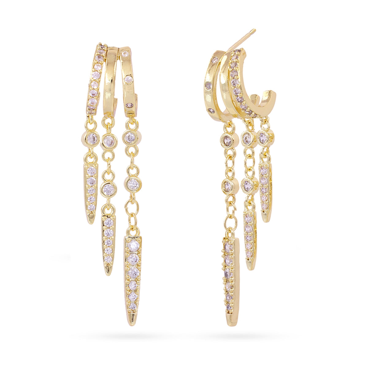 DPE471 ZIRCONIA SHINE SS26 MODELO DE PENDIENTES 2 - Colección  ZIRCONIA D