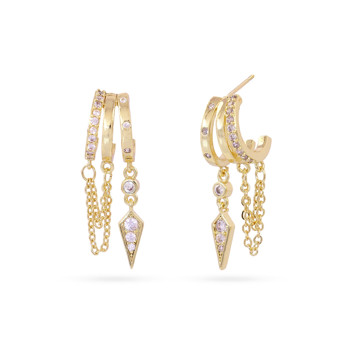 DPE470 ZIRCONIA SHINE SS26 MODELO DE PENDIENTES 1 - Colección  ZIRCONIA D