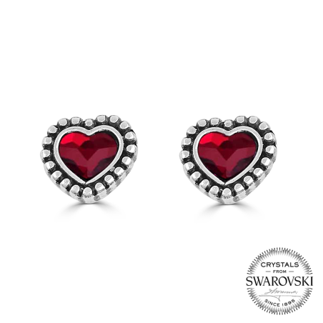 Pendiente "Amor" PLATA - Color Rojo