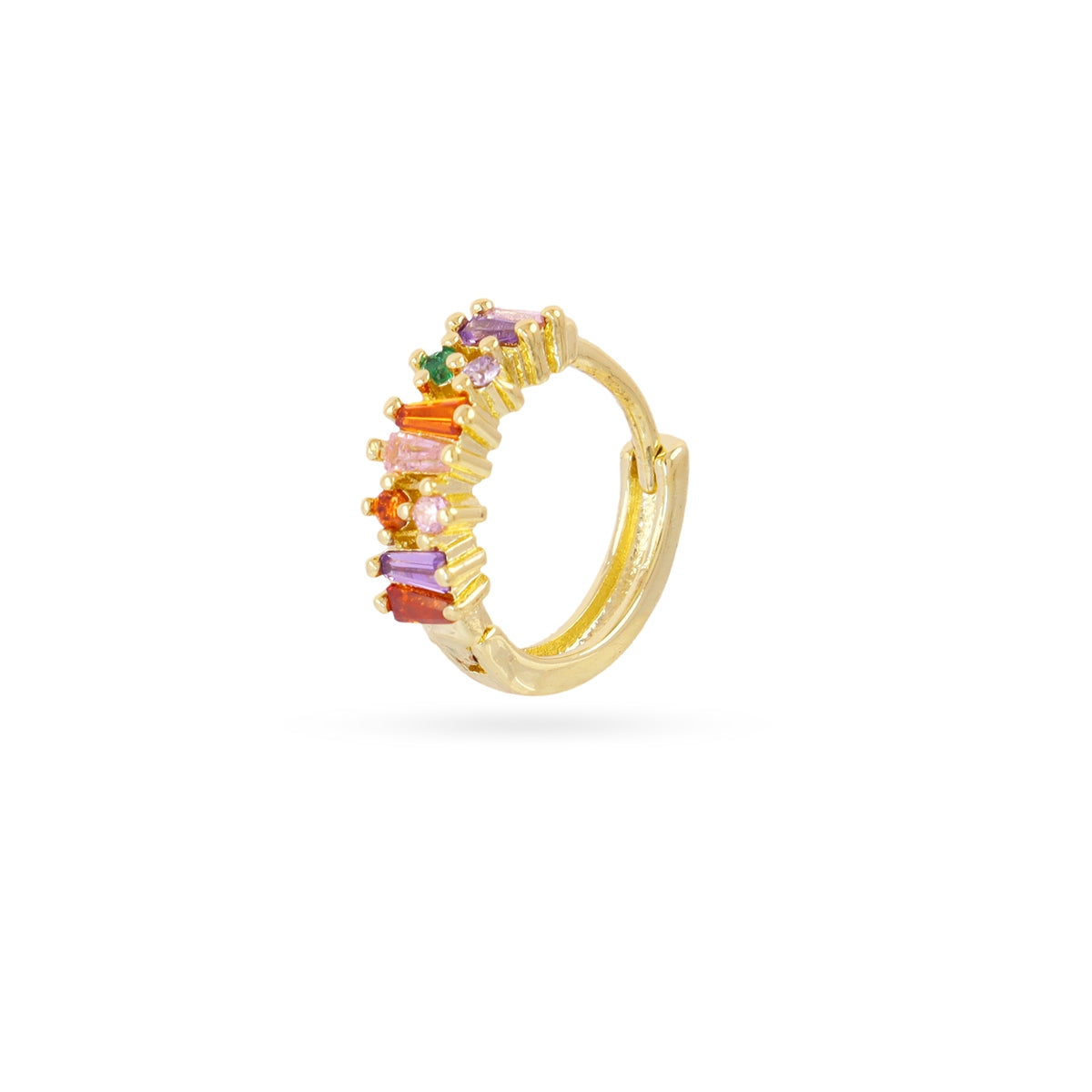 Piercing Aro Circonitas Multicolor en Dorado, bisutería de acero de la colección Piercings — Tiendas Via Vai Estepona