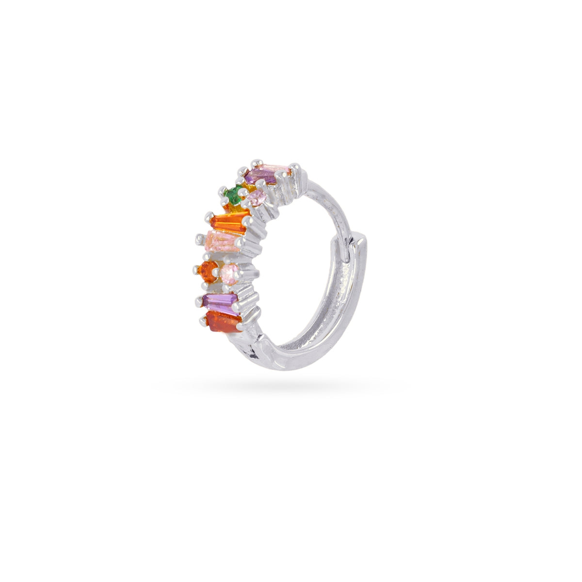 Piercing Aro Circonitas Multicolor en Plateado, bisutería de acero de la colección Piercings — Tiendas Via Vai Estepona