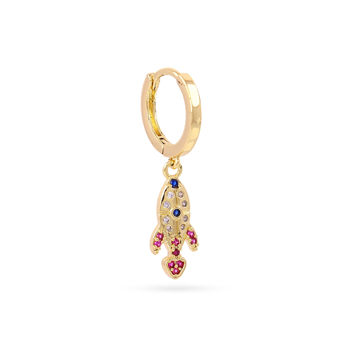 Piercing Aro Cohete Circonitas Multicolor en Dorado, bisutería de acero de la colección Piercings — Tiendas Via Vai Estepona