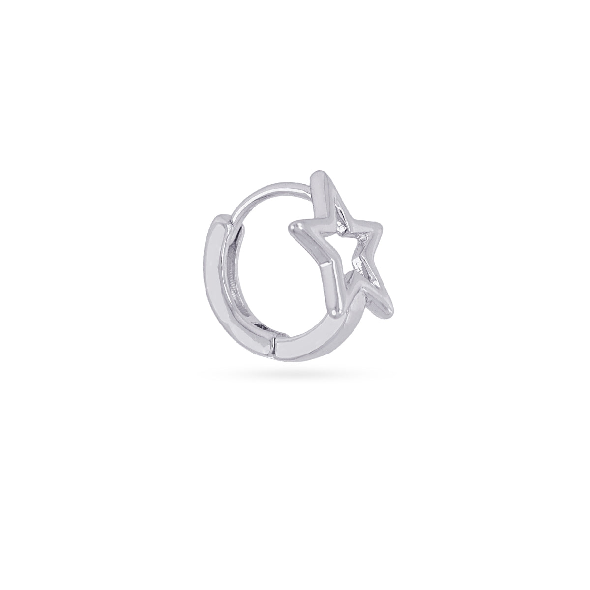 Piercing Aro Estrella Hueca en Plateado, bisutería de acero de la colección Piercings — Tiendas Via Vai Estepona