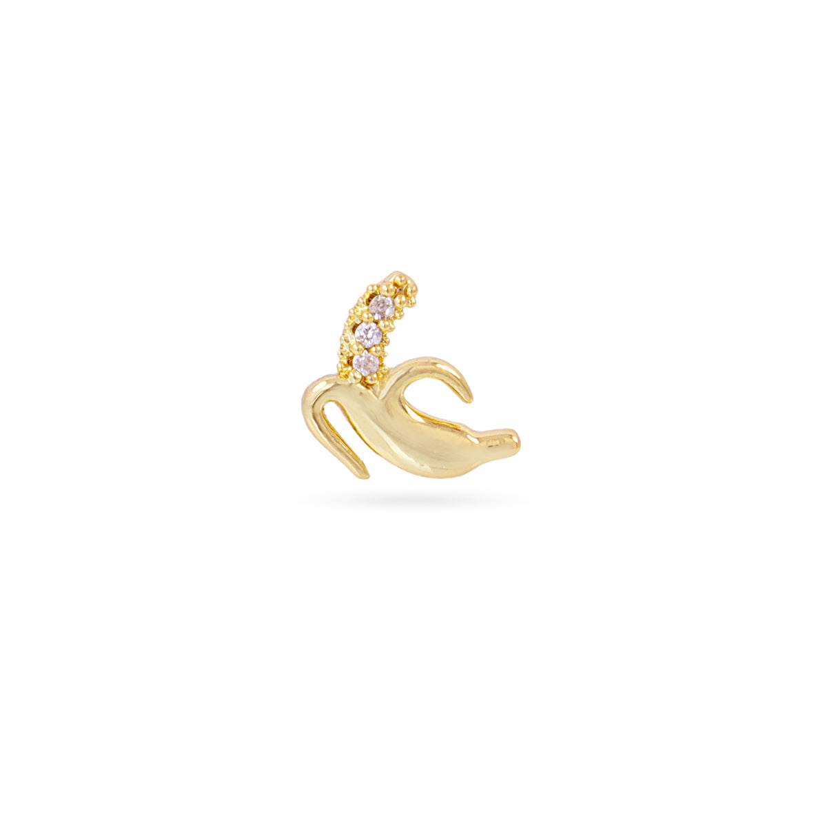 Piercing Banana Circonitas en Dorado, bisutería de acero de la colección Piercings — Tiendas Via Vai Estepona
