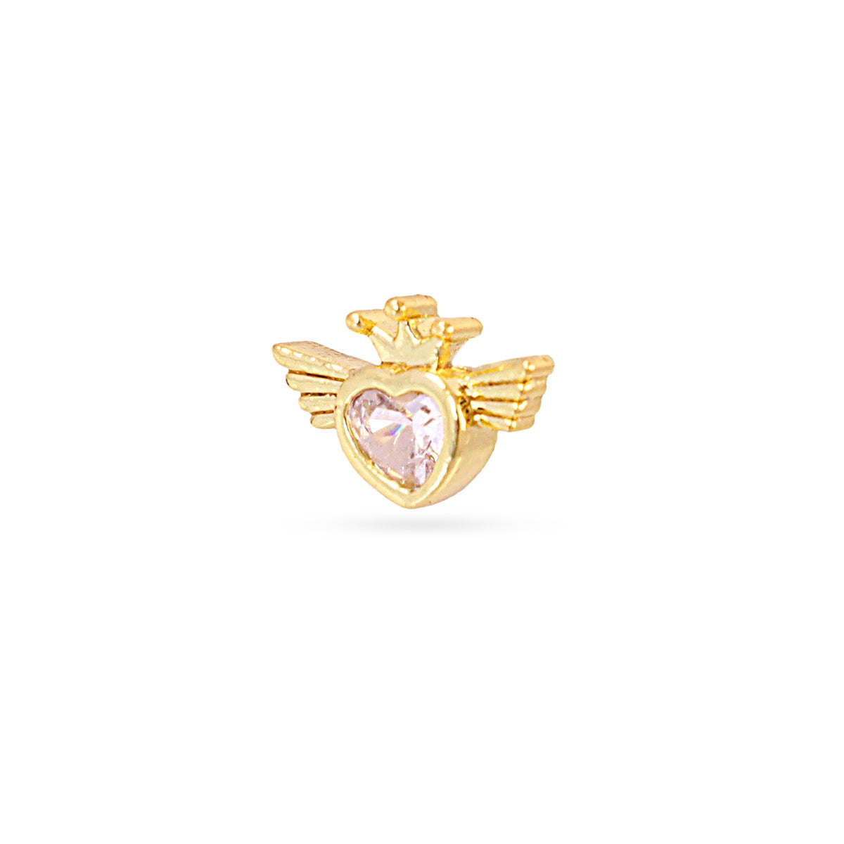 Piercing Corazon con Alas Circonita en Dorado, bisutería de acero de la colección Piercings — Tiendas Via Vai Estepona