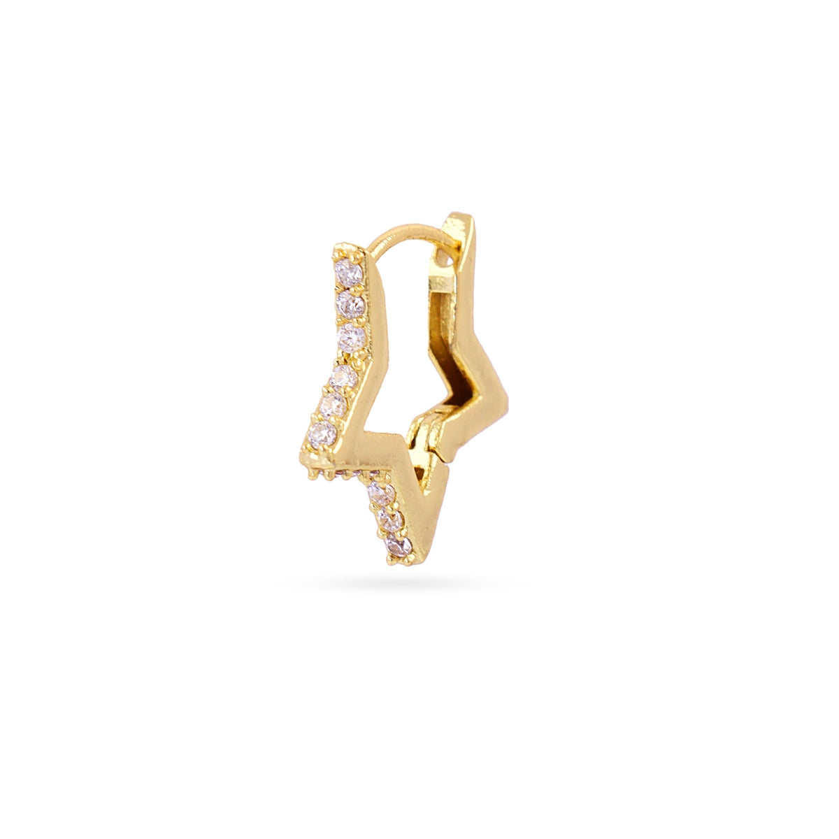 Piercing Estrella Acero Circonitas en Dorado, bisutería de acero de la colección Piercings — Tiendas Via Vai Estepona