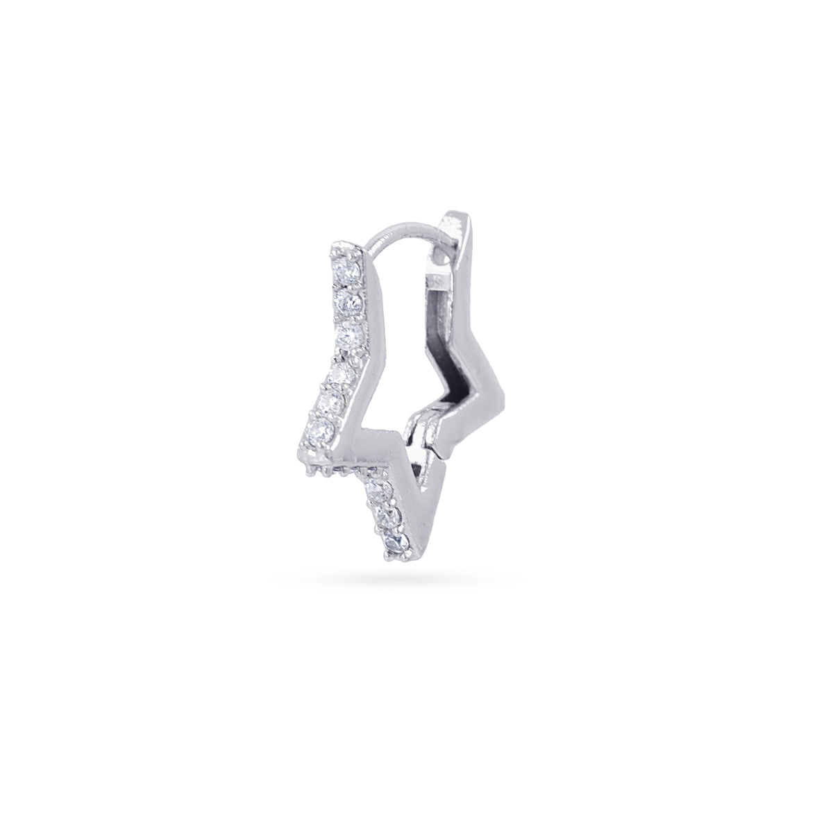 Piercing Estrella Acero Circonitas en Plateado, bisutería de acero de la colección Piercings — Tiendas Via Vai Estepona